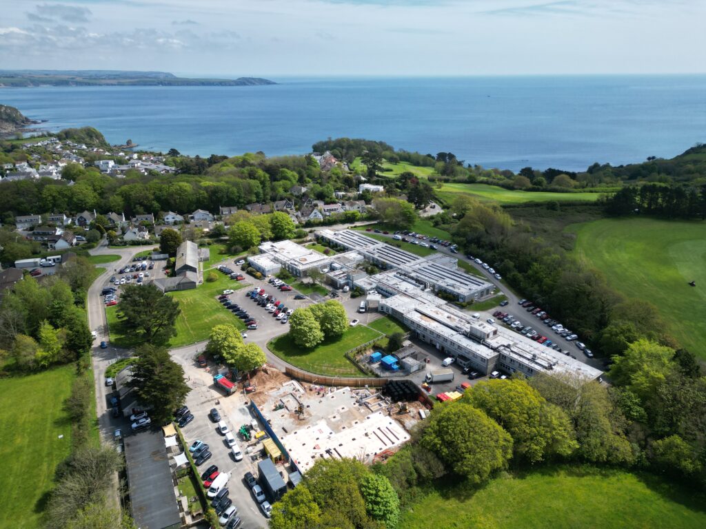 Modular Elective Surgical Hub Operating Theatre Facility St Austell Hospital External Drone Image